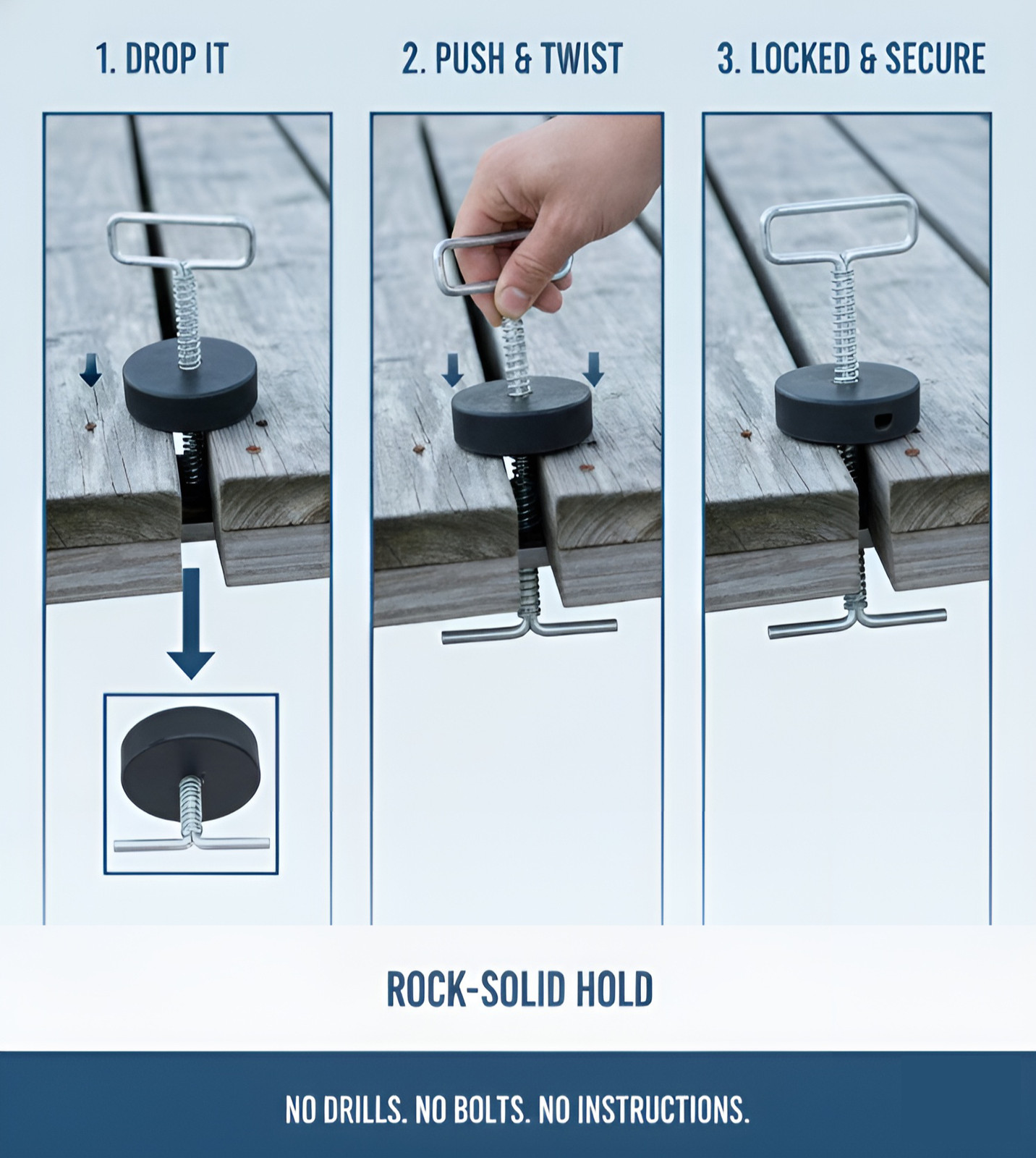 Boat Locker installed in a wooden dock